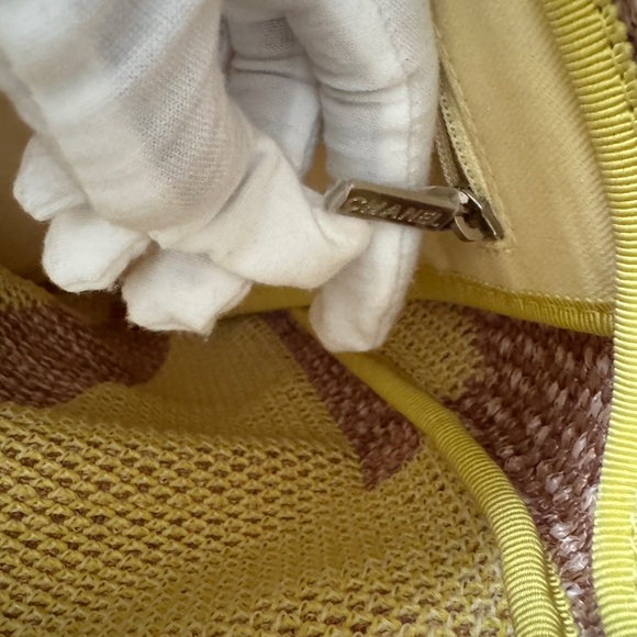 Chanel Deauville Yellow and Brown logo Shopping Tote Large - Picture 6 of 8